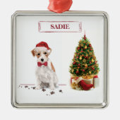 Wire Haired Jack Russell Funny Christmas Dog Ornament Aus Metall (Vorne)