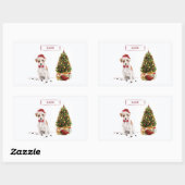 Wire Haired Jack Russell Funny Christmas Dog Rechteckiger Aufkleber (Blatt)