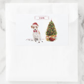 Wire Haired Jack Russell Funny Christmas Dog Rechteckiger Aufkleber (Tasche)