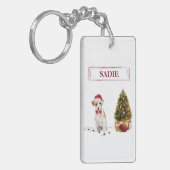 Wire Haired Jack Russell Funny Christmas Dog Schlüsselanhänger (Vorderseite links)