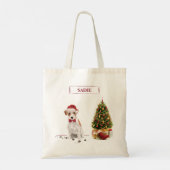 Wire Haired Jack Russell Funny Christmas Dog Tragetasche (Rückseite)