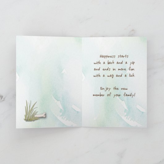 Wire Haired Jack Russell Glückwunsch auf New Dog Karte (Innenseite)