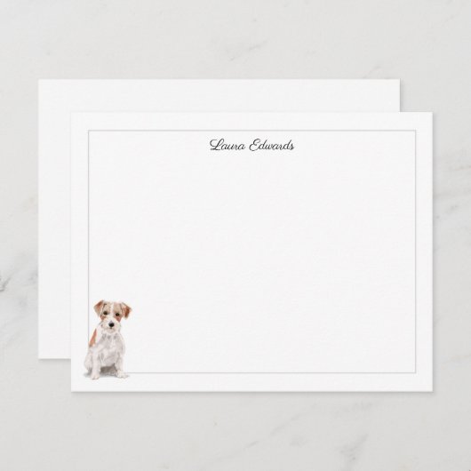 Wire Haired Jack Russell Gray Border Personalisier Mitteilungskarte (Vorne/Hinten)