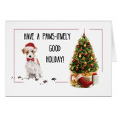 Wire Haired Jack Russell Terrier Funny Christmas (Vorderseite (Horizontal))