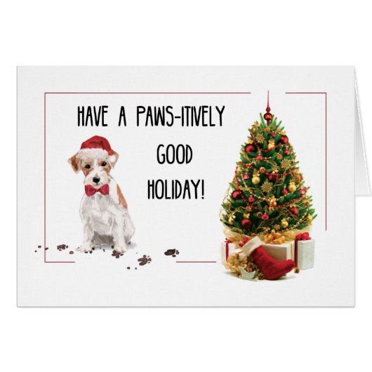 Wire Haired Jack Russell Terrier Funny Christmas (Vorderseite (Horizontal))
