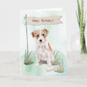 Wire Haired Jack Russell Terrier Under Birthday Karte (Vorderseite)