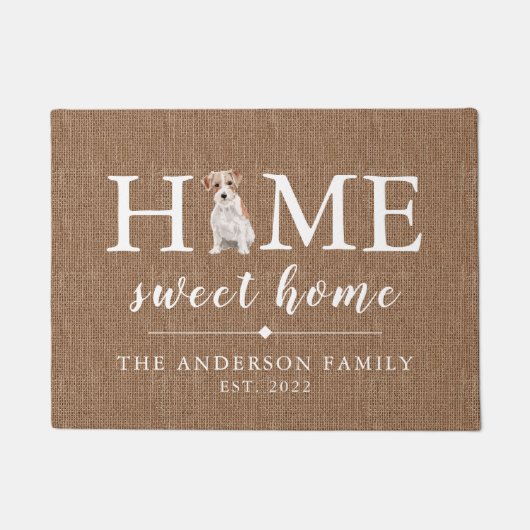 Wire Hairs Jack Russell Zuhause Sweet Zuhause Door Fußmatte (Vorderseite)