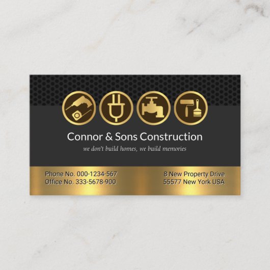 Wire Mesh Gray Gold Layers Handyman Visitenkarte (Vorderseite)