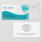 Wire Turquoise Globe Americas Business Card Visitenkarte (Vorne/Hinten)