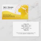 Wire Yellow Globe Europe Africa Business Card Visitenkarte (Vorne/Hinten)