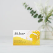 Wire Yellow Globe Europe Africa Business Card Visitenkarte (Stehend Vorderseite)