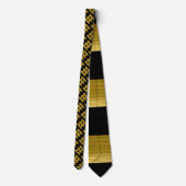 Wired Golden Cord Squared Diagonal Angle Pattern Krawatte (Rückseite)