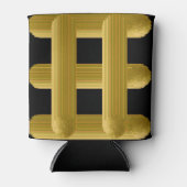 Wired Golden Cord Squared Pattern Gold On Black Dosenkühler (Vorderseite)