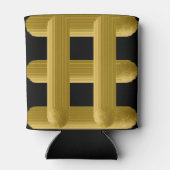 Wired Golden Cord Squared Pattern Gold On Black Dosenkühler (Rückseite)