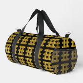 Wired Golden Cord Squared Pattern Gold On Black  Duffle Bag (Rechte Ecke)