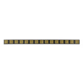 Wired Golden Cord Squared Pattern Gold On Black Satinband (Vorderseite)