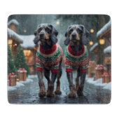 Wired Haired Pointing Griffon Dogs Christmas Snow Schneidebrett (Vorderseite)