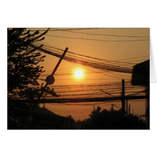 Wired Sunset ... Krung Thep, Thailand Card