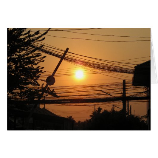 Wired Sunset ... Krung Thep, Thailand Card (Vorderseite (Horizontal))