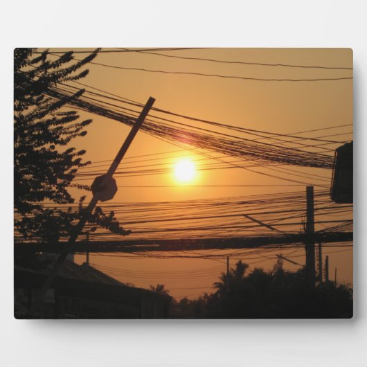 Wired Sunset ... Krung Thep, Thailand Fotoplatte (Vorderseite)