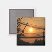 Wired Sunset ... Krung Thep, Thailand Magnet (Vorderseite/Rückseite)