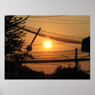 Wired Sunset ... Krung Thep, Thailand Poster