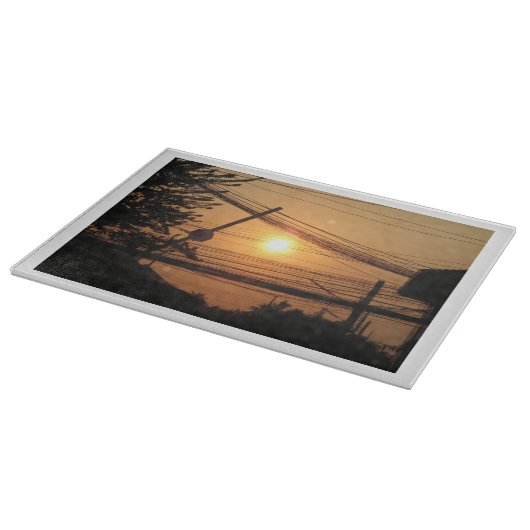 Wired Sunset ... Krung Thep, Thailand Schneidebrett (Ecke)