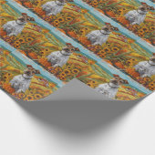 Wirefox Terrier Dog Herbsternte Erntedank Geschenkpapier (Ecke)