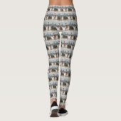 Wirefox Terrier Dog im Schnee Weihnachten Leggings (Rückseite)