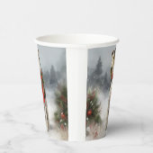 Wirefox Terrier Dog im Schnee Weihnachten Pappbecher (Rechts)