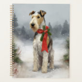 Wirefox Terrier Dog im Schnee Weihnachten Planer (Vorderseite)
