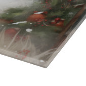 Wirefox Terrier Dog im Schnee Weihnachten Schneidebrett (Ecke)