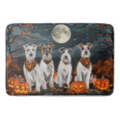 Wirefox Terrier Halloween Spooky Badematte (Vorderseite)