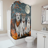 Wirefox Terrier Halloween Spooky Duschvorhang (Beispiel)