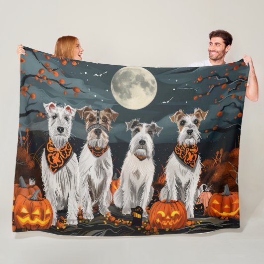 Wirefox Terrier Halloween Spooky Fleecedecke (Beispiel)