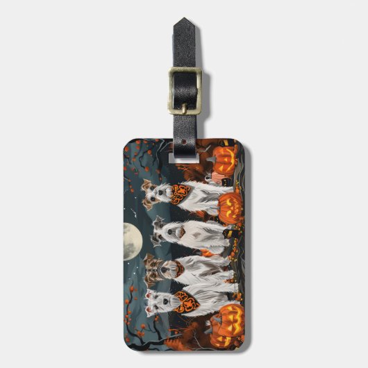 Wirefox Terrier Halloween Spooky Gepäckanhänger (Vorderseite vertikal)