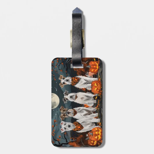 Wirefox Terrier Halloween Spooky Gepäckanhänger (Rückseite vertikal)