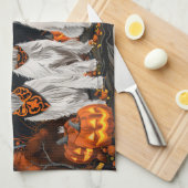 Wirefox Terrier Halloween Spooky Geschirrtuch (Viertel Falte)