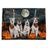 Wirefox Terrier Halloween Spooky Große Geschenktüte (Vorderseite)