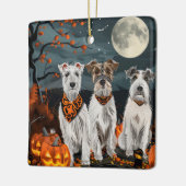 Wirefox Terrier Halloween Spooky Keramikornament (Links)