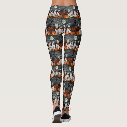 Wirefox Terrier Halloween Spooky Leggings (Rückseite)