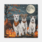 Wirefox Terrier Halloween Spooky Magnet (Vorne)