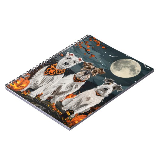 Wirefox Terrier Halloween Spooky Notizblock (Linke Seite)