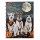Wirefox Terrier Halloween Spooky Notizblock (Vorderseite)
