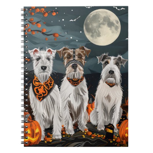 Wirefox Terrier Halloween Spooky Notizblock (Vorderseite)