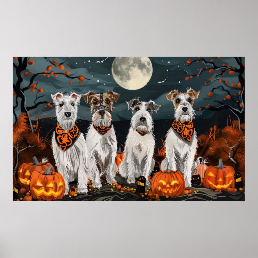 Wirefox Terrier Halloween Spooky Poster (Vorne)