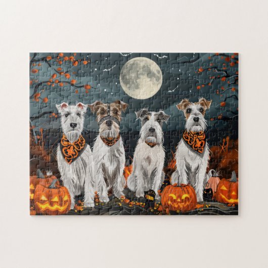 Wirefox Terrier Halloween Spooky Puzzle (Horizontal)