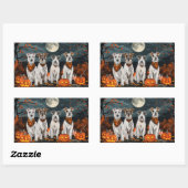 Wirefox Terrier Halloween Spooky Rechteckiger Aufkleber (Blatt)