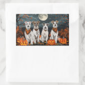 Wirefox Terrier Halloween Spooky Rechteckiger Aufkleber (Tasche)