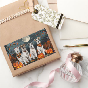 Wirefox Terrier Halloween Spooky Rechteckiger Aufkleber